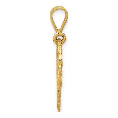 14K Yellow Gold Reversible Sister Heart Pendant – view 3