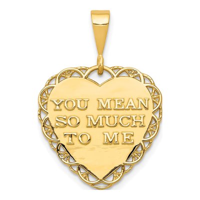 14K Yellow Gold Reversible Sister Heart Pendant – view 4