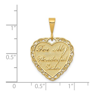 14K Yellow Gold Reversible Sister Heart Pendant – view 5