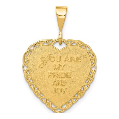 14K Yellow Gold Reversible Heart Charm – view 4