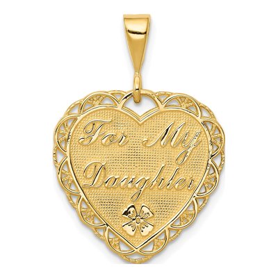14K Yellow Gold Reversible Heart Charm