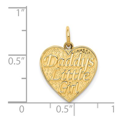 14K Yellow Gold Daddy's Little Girl Heart Charm – view 5