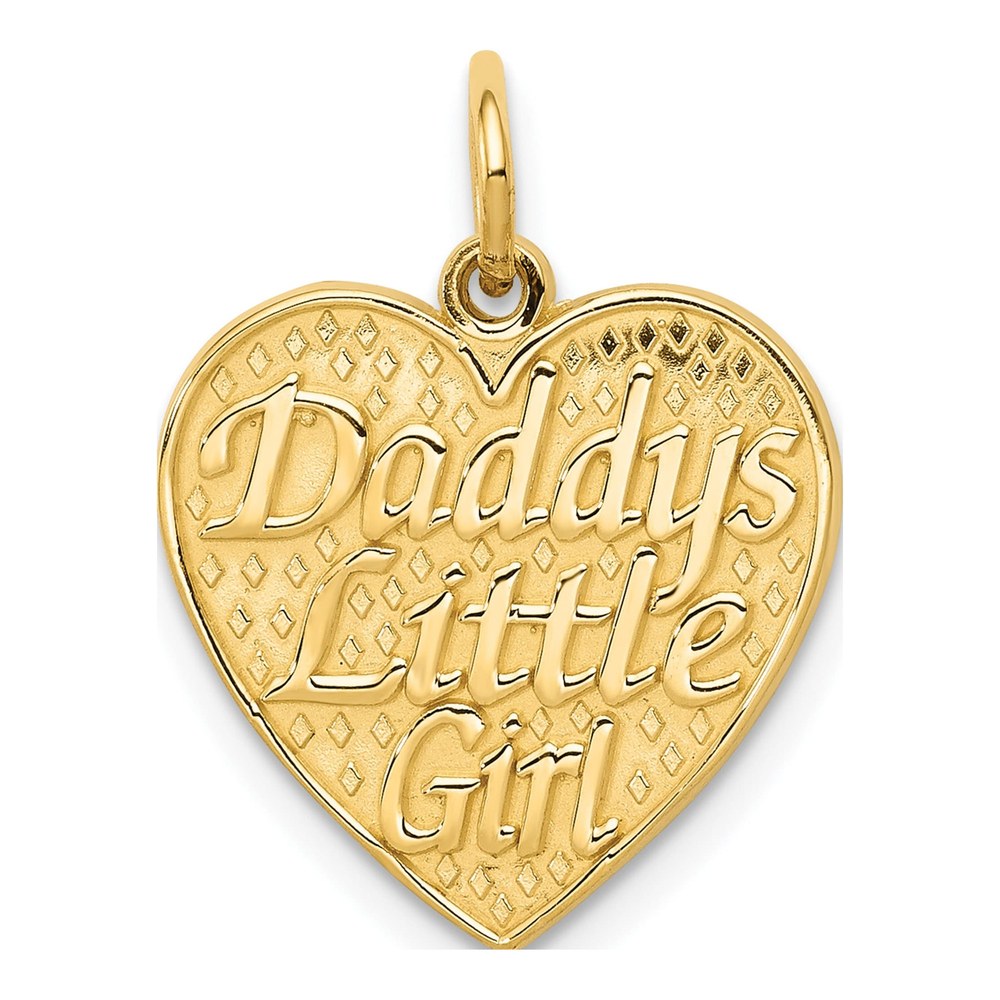 14K Yellow Gold Daddy's Little Girl Heart Charm