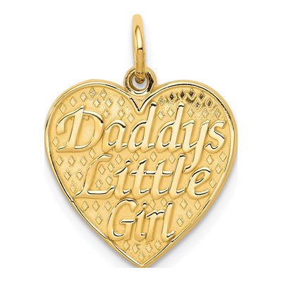 14K Yellow Gold Daddy's Little Girl Heart Charm