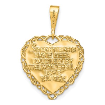 14K Yellow Gold Reversible Grandma Heart Pendant – view 4