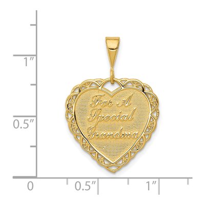 14K Yellow Gold Reversible Grandma Heart Pendant – view 5