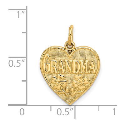 14K Yellow Gold Grandma Heart Pendant – view 4