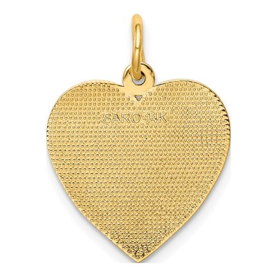 14K Yellow Gold Grandma Heart Pendant – view 5