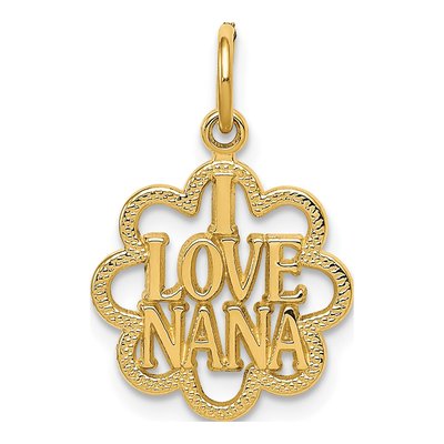 14K Yellow Gold I Love Nana Pendant