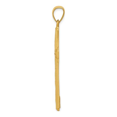 14K Yellow Gold Diamond-Cut Cross Pendant – view 3