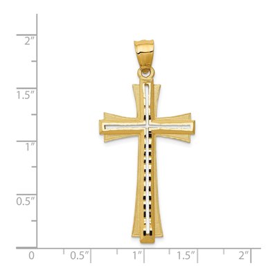 14K Yellow Gold Diamond-Cut Cross Pendant – view 5