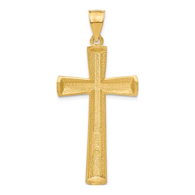 14K Yellow Gold Diamond-Cut Cross Pendant – view 4