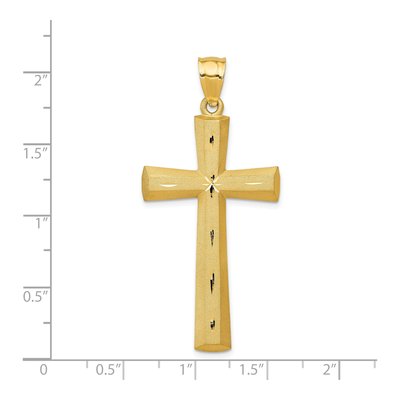 14K Yellow Gold Diamond-Cut Cross Pendant – view 5