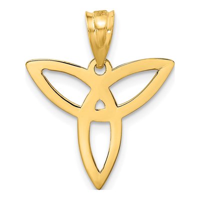 14K Yellow Gold Trinity Symbol Pendant – view 4