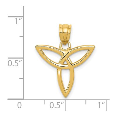 14K Yellow Gold Trinity Symbol Pendant – view 5
