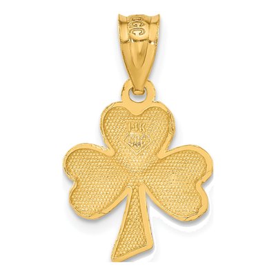 14K Yellow Gold Shamrock Pendant – view 4