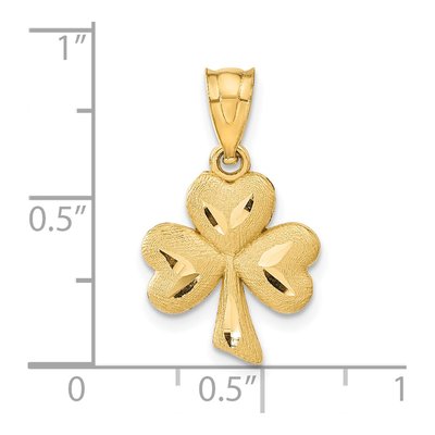14K Yellow Gold Shamrock Pendant – view 5