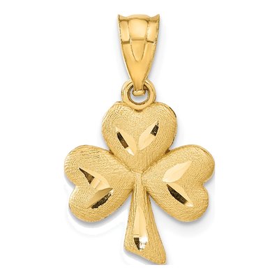 14K Yellow Gold Shamrock Pendant