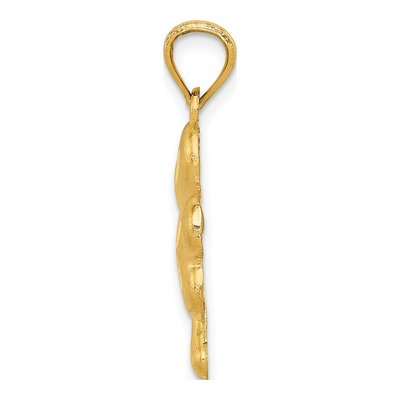 14K Yellow Gold Diamond-Cut Shamrock Charm – view 3
