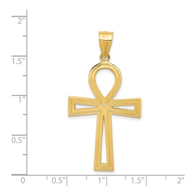 14K Yellow Gold Large Ankh Cross Pendant – view 4