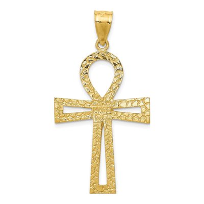 14K Yellow Gold Large Ankh Cross Pendant – view 5
