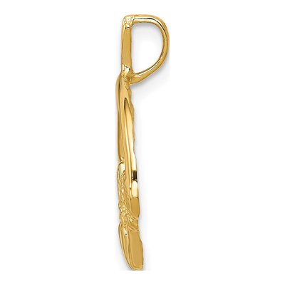 14K Yellow Gold Claddagh Pendant – view 3