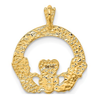 14K Yellow Gold Claddagh Pendant – view 4