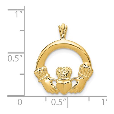 14K Yellow Gold Claddagh Pendant – view 5