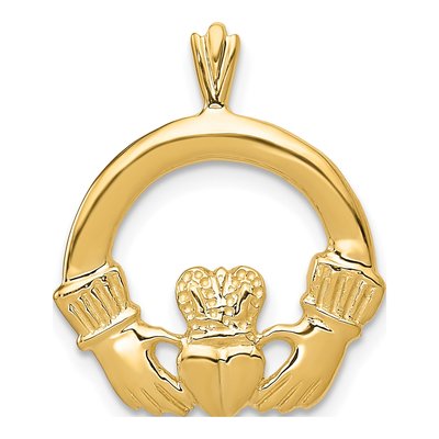 14K Yellow Gold Claddagh Pendant