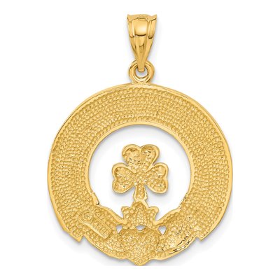 14K Yellow Gold Claddagh Friendship Pendant – view 4