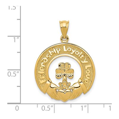 14K Yellow Gold Claddagh Friendship Pendant – view 5