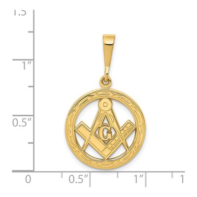 14K Yellow Gold Masonic Symbol Pendant – view 5
