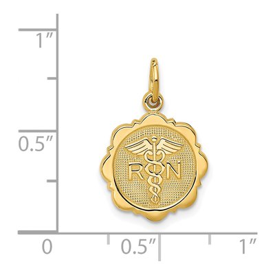 14K Yellow Gold RN Registered Nurse Disc Charm – view 5