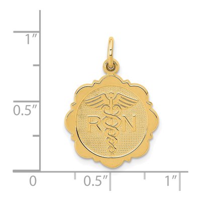 14K Yellow Gold RN Nurse Disc Charm – view 5