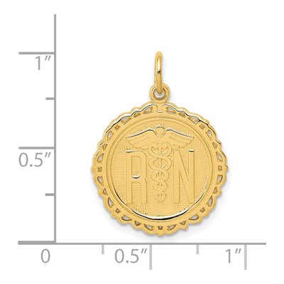 14K Yellow Gold Registered Nurse Disc Charm – view 5