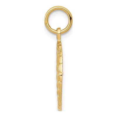 14K Yellow Gold Treble Clef Circle Charm Pendant – view 3