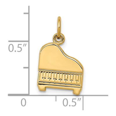 14K Yellow Gold Baby Grand Piano Charm – view 5