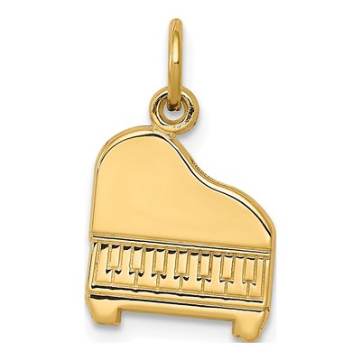 14K Yellow Gold Baby Grand Piano Charm