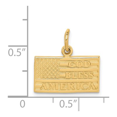 14K Yellow Gold God Bless America Flag Charm – view 4
