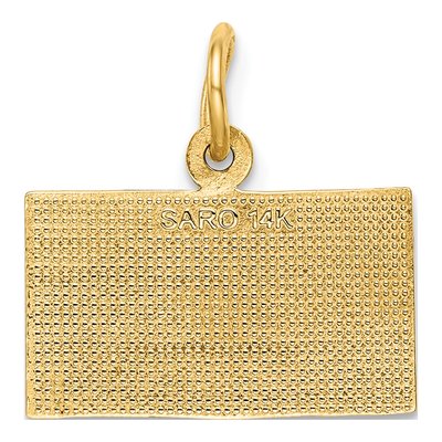 14K Yellow Gold God Bless America Flag Charm – view 5
