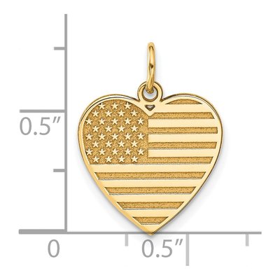 14K Yellow Gold Flag Heart Pendant – view 6