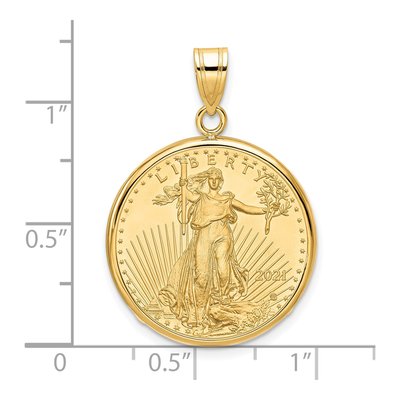 14K Yellow Gold Coin Bezel for 4oz Eagle Pendant – view 2