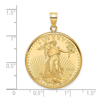 14K Yellow Gold Coin Bezel Pendant – view 2