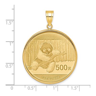 14K Yellow Gold Coin Bezel for 1oz Panda Pendant – view 2