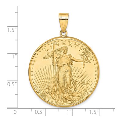 14K Yellow Gold Coin Bezel Pendant – view 2