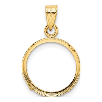 14K Yellow Gold Coin Bezel for 20oz Pendant – view 4