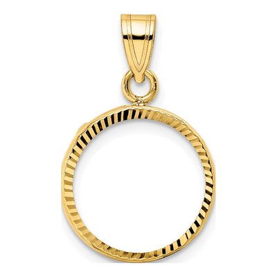 14K Yellow Gold Coin Bezel for 20oz Pendant