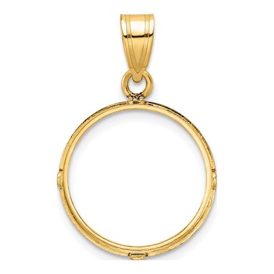 14K Yellow Gold Coin Bezel Pendant – view 4
