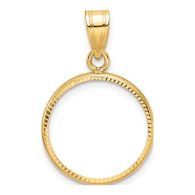 14K Yellow Gold Coin Bezel Pendant