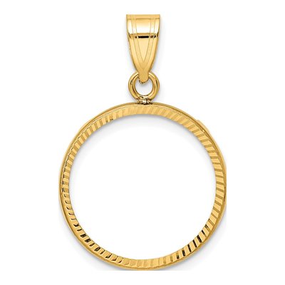 14K Yellow Gold Coin Bezel for 10oz Panda Pendant
